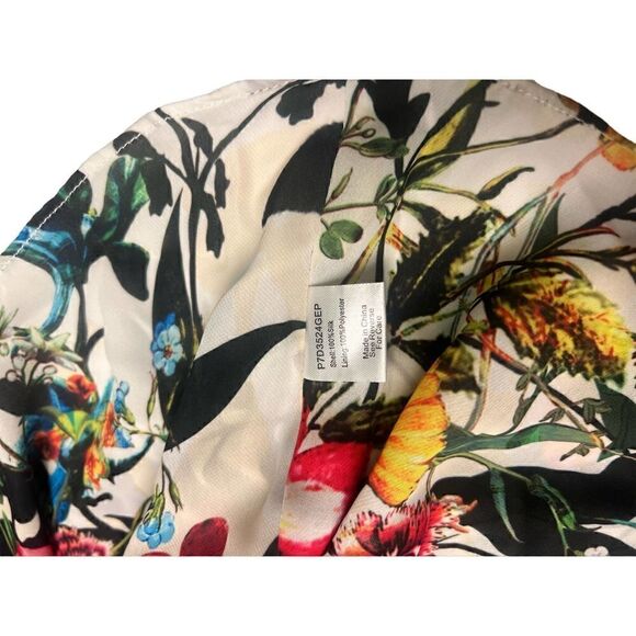 Parker 100% Silk Floral Constance Flutter- Blouson Dress Women Size S - Picture 14 of 16